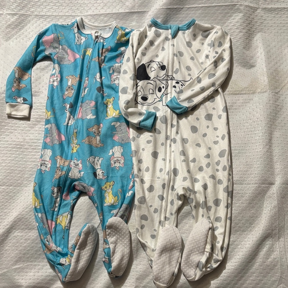 Disney Kids One Piece Footies - Blue and White